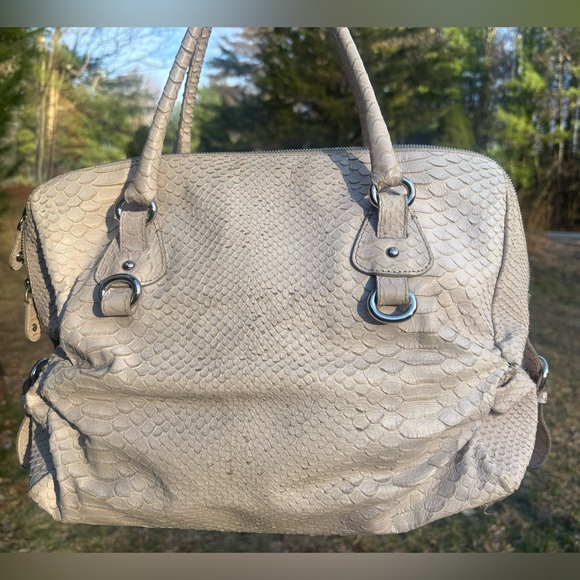 Furla Python Embossed Leather Shoulder Bag - Picture 3 of 17